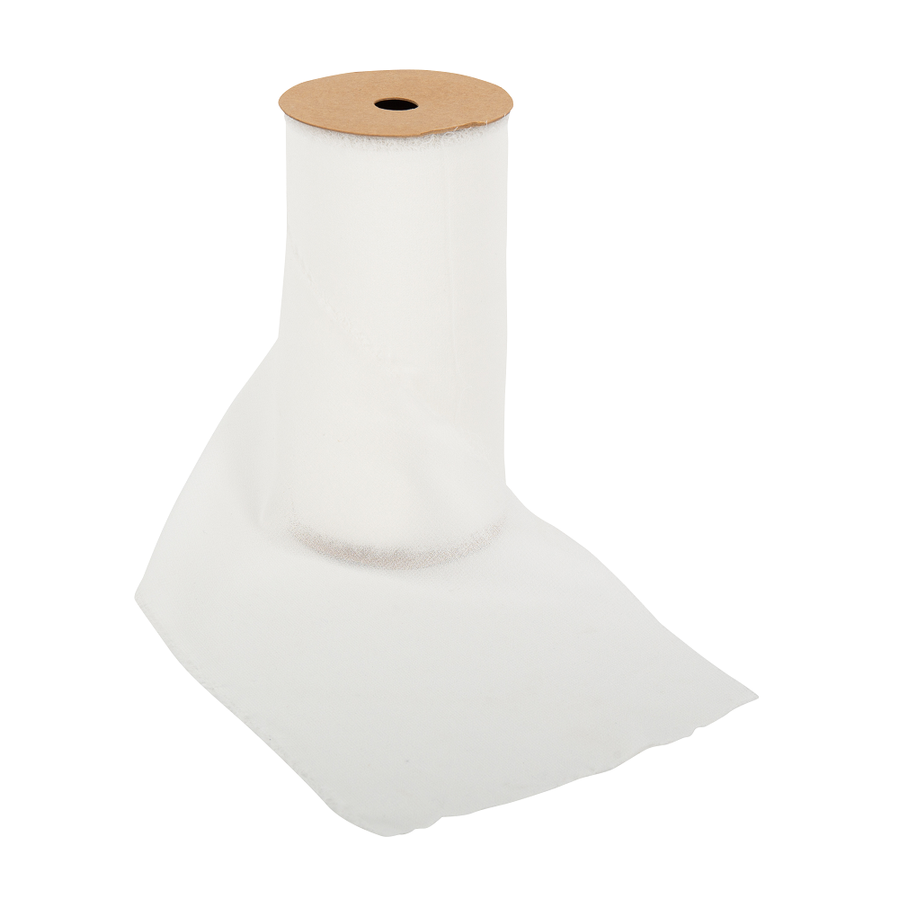3 m chemin de table blanc mousseline légère -15 cm