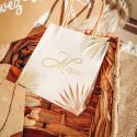 6 petits sacs cadeaux "merci" feuilles de palme