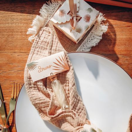 Location serviettes de table rose pâle (tissu aspect coton) // JOLI JOUR //