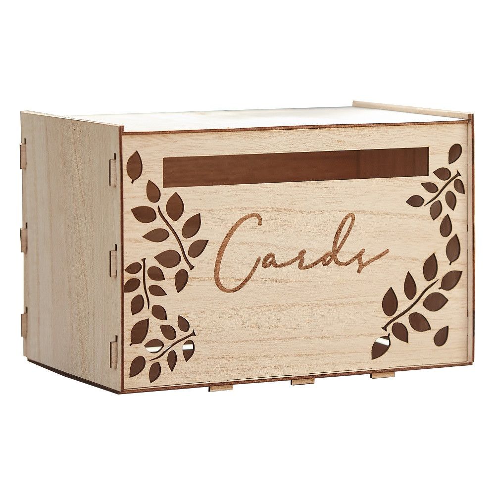 Urne en bois feuillage "Cards" - 30 cm