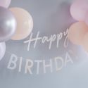 Guirlande irisée "Happy birthday" + ballons - 1.5 m