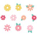 10 Marqueurs de verre Fleurs