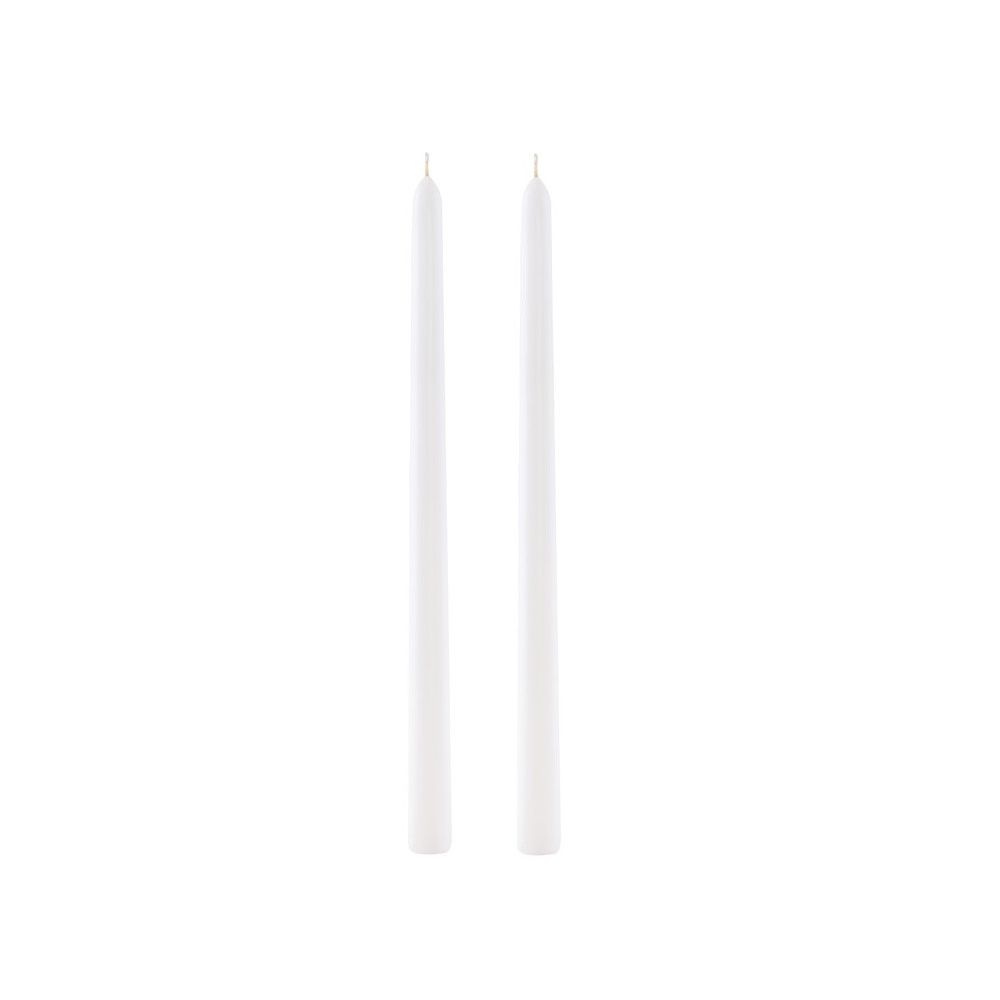 2 bougies cierge blanches - 30 cm