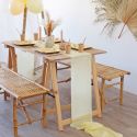 Chemin de table coton jaune pastel -  5 m