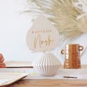 Cake topper en bois personnalisable "baptême palme"