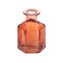 Vase hexagone en verre "rose terracotta" - 9 cm