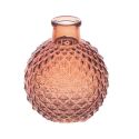 Vase facette en verre "rose terracotta" - 9 cm
