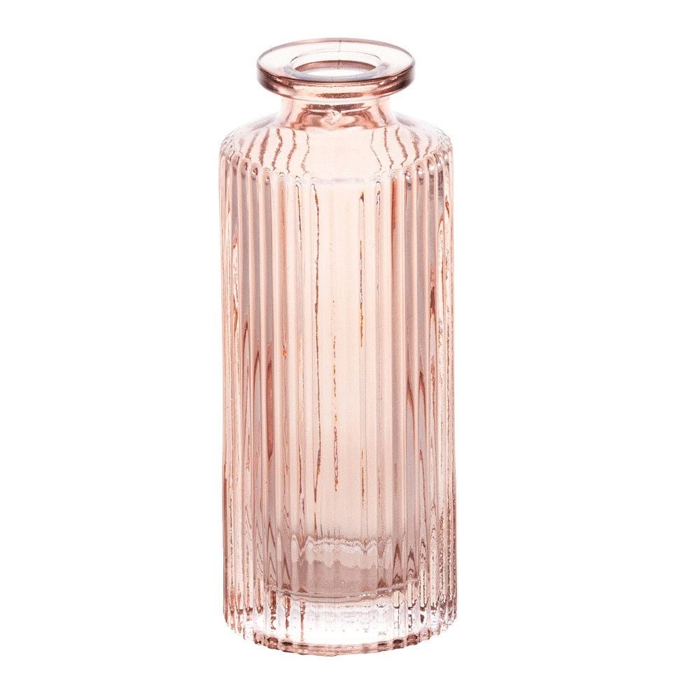 Vase allongé en verre "rose pétale" - 13.5 cm