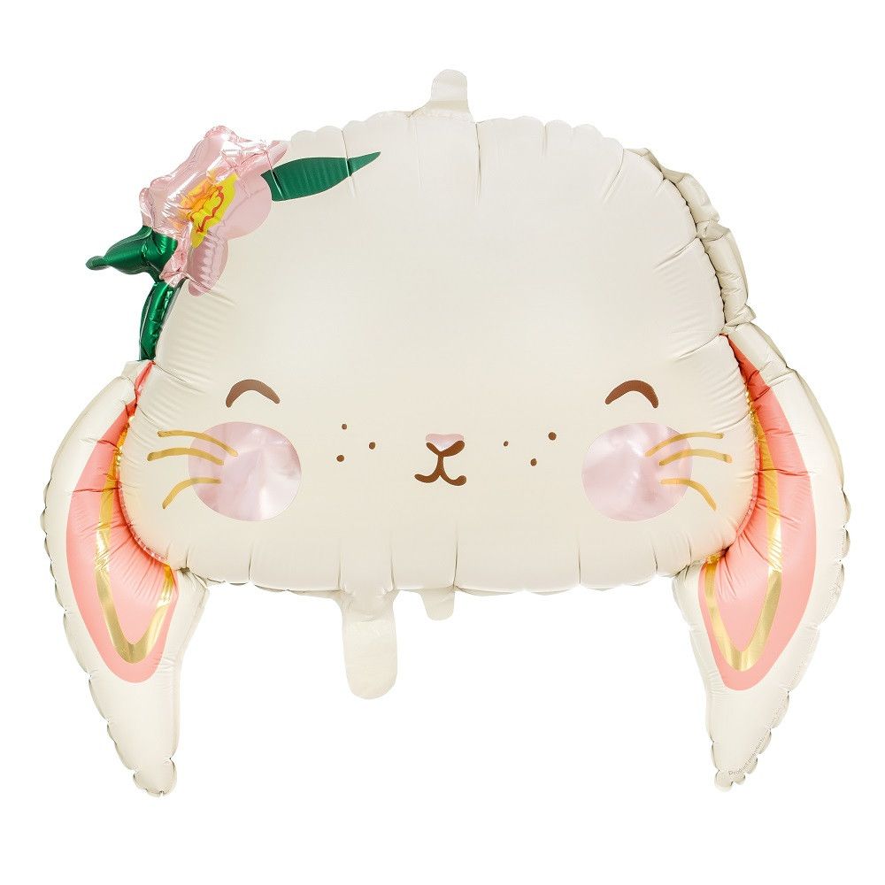 Ballon mylar "lapin fleuri" - 65 cm