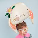 Ballon mylar "lapin fleuri" - 65 cm