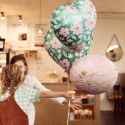 Ballon en mylar Coeur avec fleurs - 45 cm