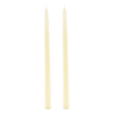 2 bougies cierge ivoire -...