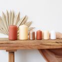 Bougie cylindrique terracotta - 10 cm