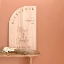 Panneau en bois personnalisable arche "Prénoms" - 80x50 cm