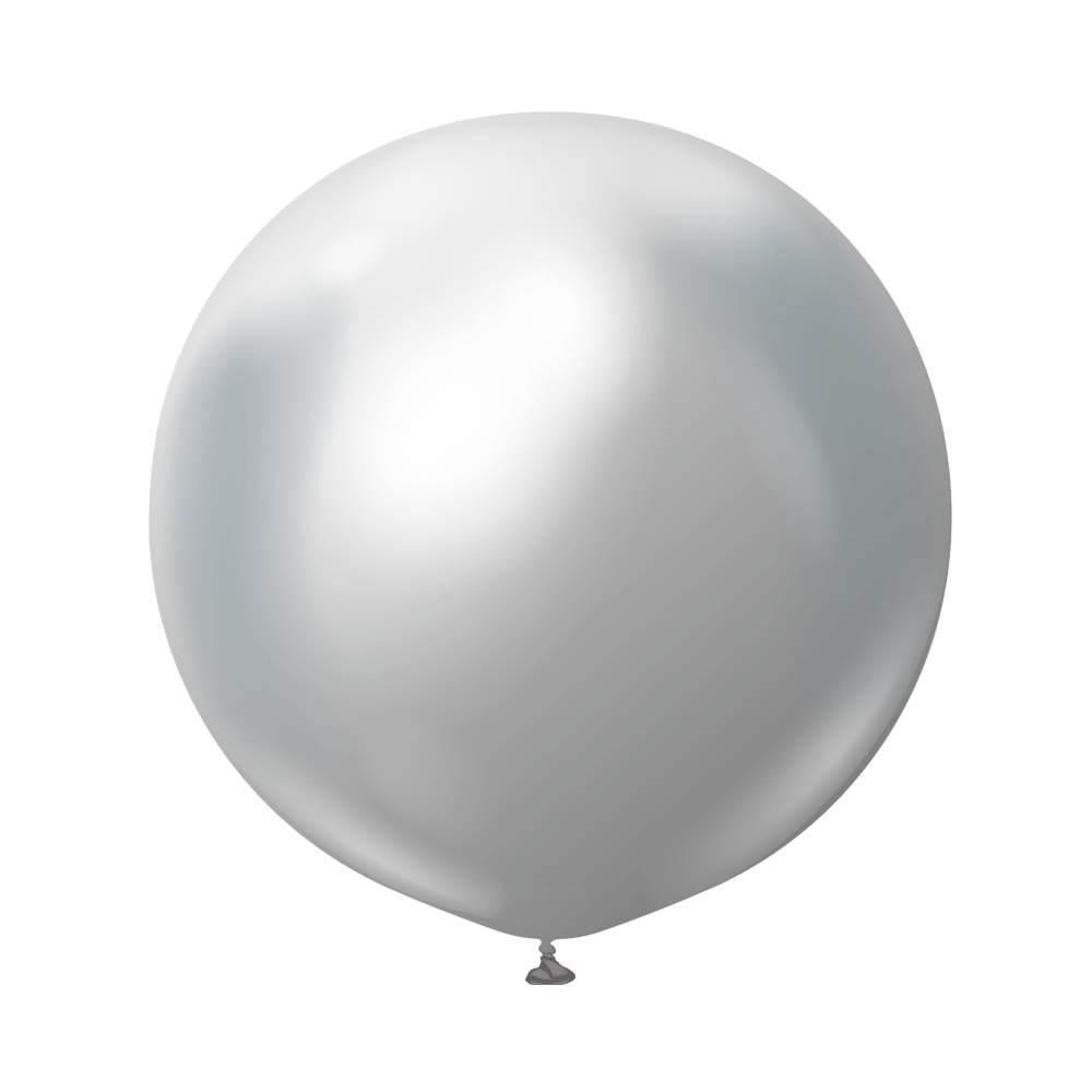 Ballon en latex chrome "argent" -  45 cm