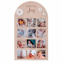 Panneau photo en bois personnalisable "un an avec..." - flower power