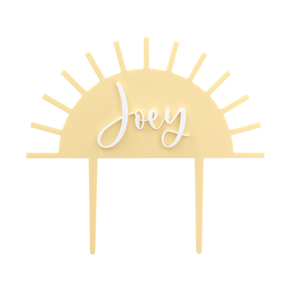 Cake topper en plexiglas personnalisable "flower power"