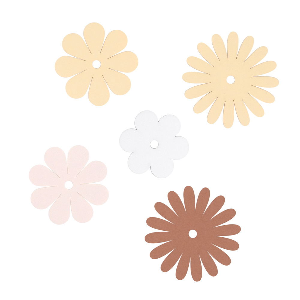 Lot de 5 décorations de paille "flower power"