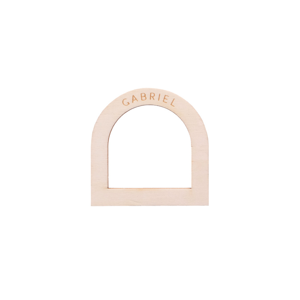 Marque place pour serviette en bois personnalisable "arche"