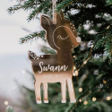 Décoration de sapin personnalisable "faon" - plexiglas miroir doré