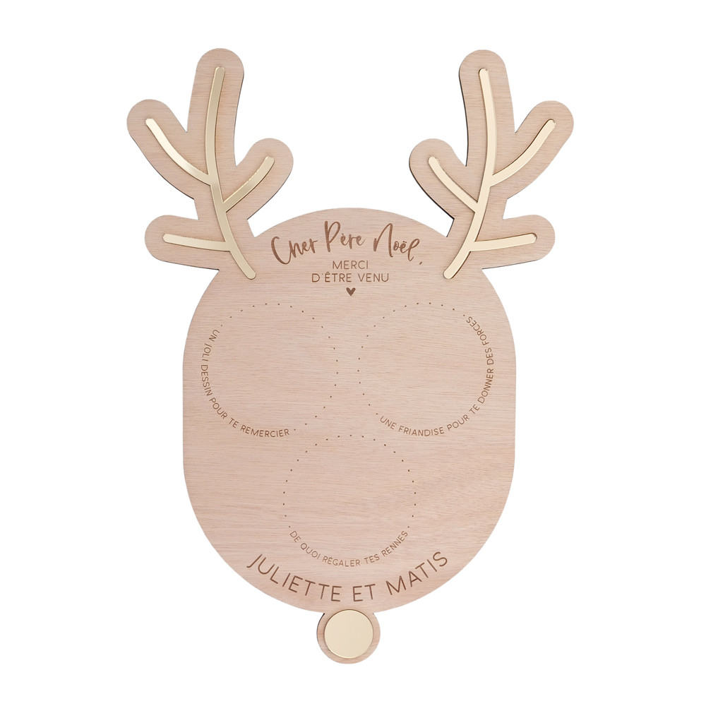 Plateau du Père Noël personnalisable "renne"