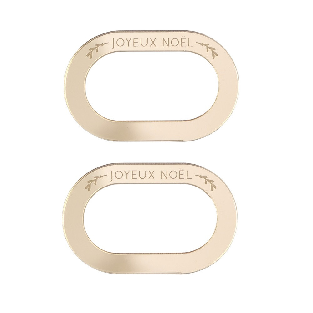 Lot de 2 ronds de serviette "joyeux noël"