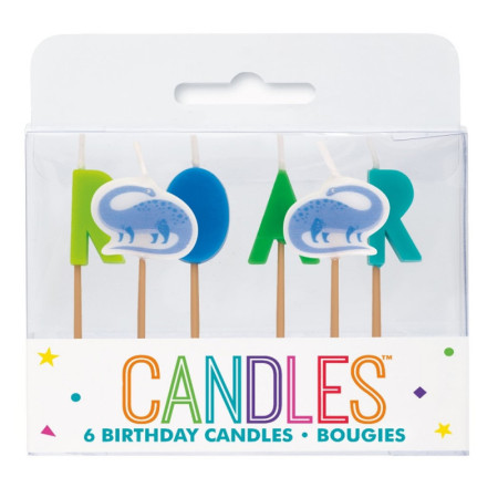 6 bougies "dinosaure"
