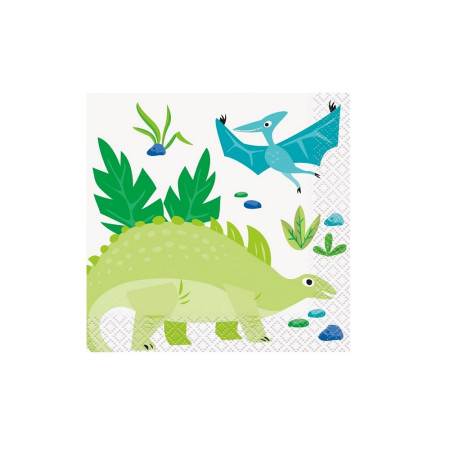 Ensemble Décoration Anniversaire Dinosaure 31 Pièces - Assiettes, Serviettes, Nappe