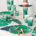 8 gobelets"feuilles tropicales"
