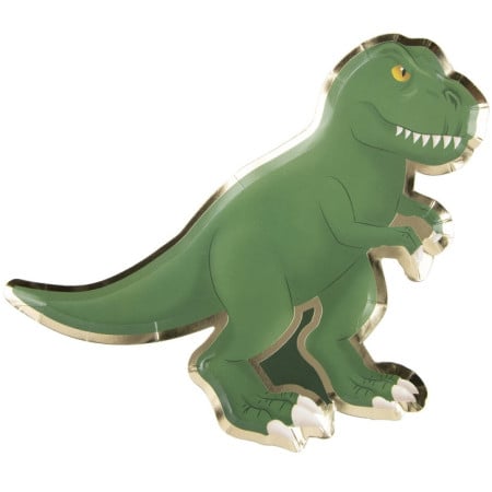 8 assiettes "T-rex" - 23 cm