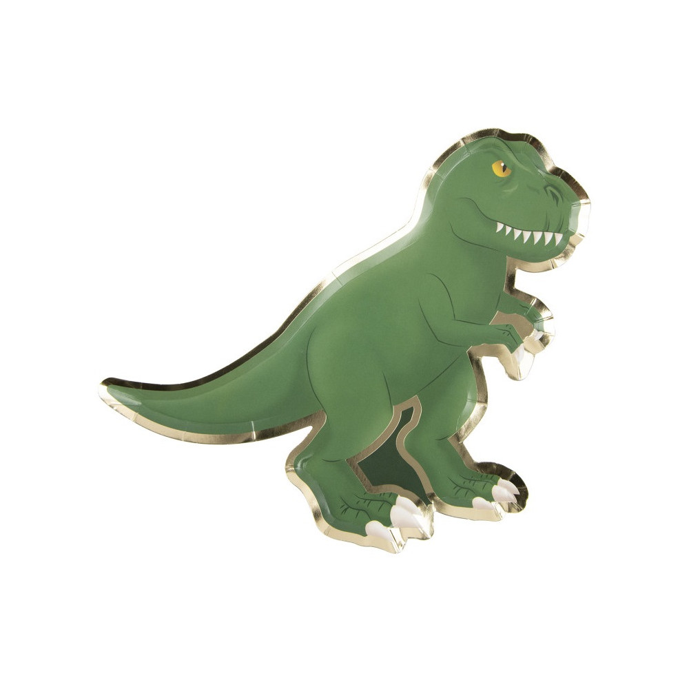 8 assiettes "T-rex" - 23 cm
