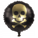 Ballon noir et doré "pirate"-  35 cm