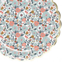 8 assiettes "liberty anémone" - 23 cm