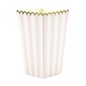 8 boites à popcorn "rayures roses"