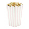 8 boites à popcorn "rayures roses"