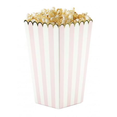 8 boites à popcorn "rayures...