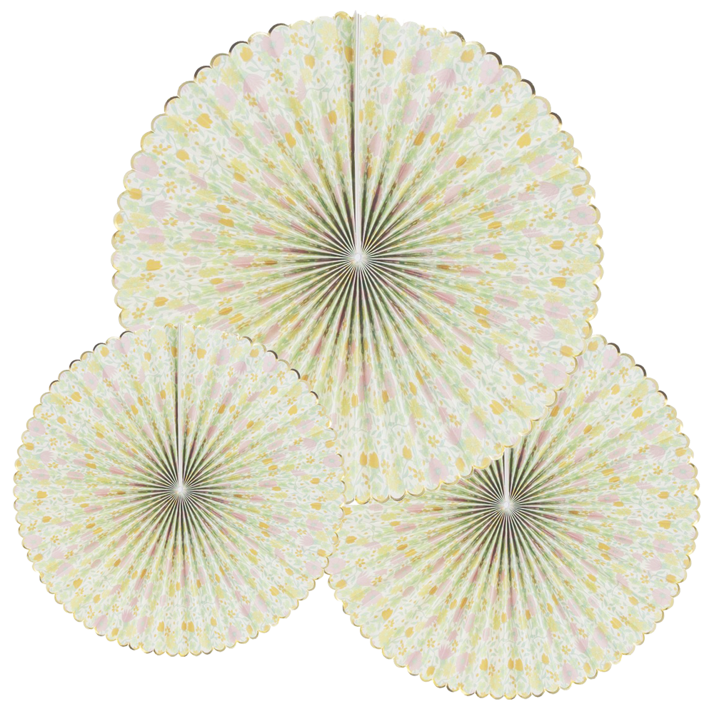 Lot de 3 rosaces "liberty marguerite et or"