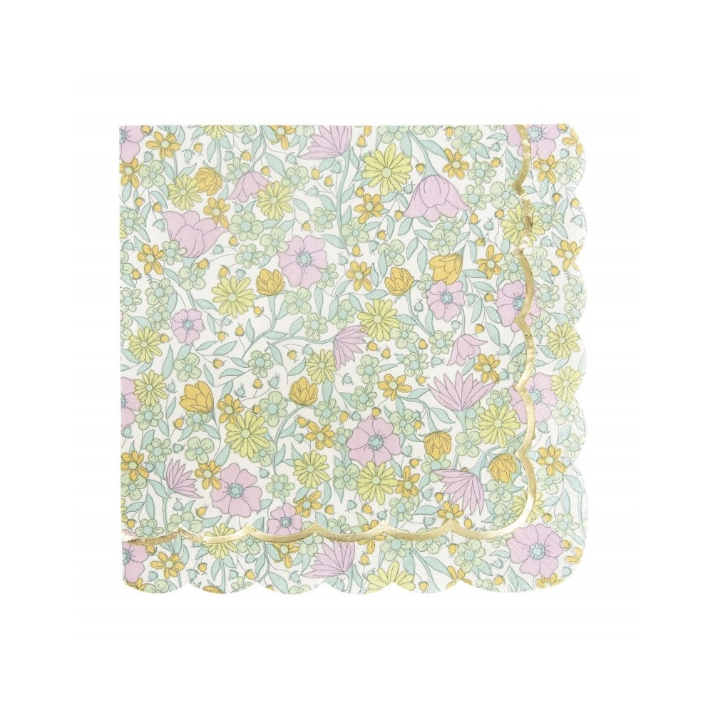 16 serviettes "liberty marguerite" - 16,5 cm