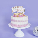 Cake topper papier rose gold "happy birthday"