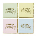16 serviettes pastel "Happy birthday"