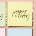 16 serviettes pastel "Happy birthday"