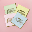 16 serviettes pastel "Happy birthday"