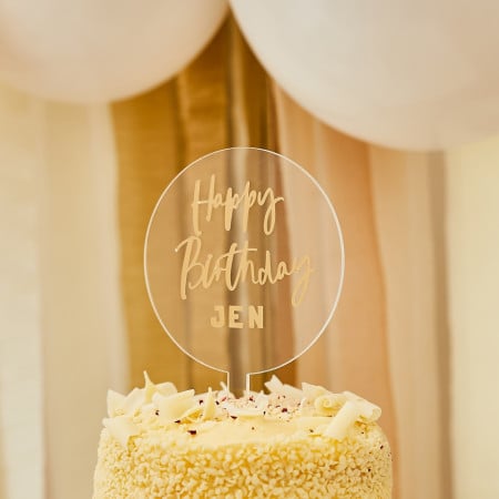 Cake topper Happy birthday personnalisé