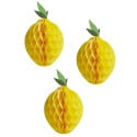 3 décorations alvéolées citron "garden party"