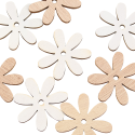 6 confettis en bois "marguerite"