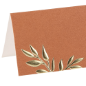 10 marque-places "terracotta feuilles dorées"