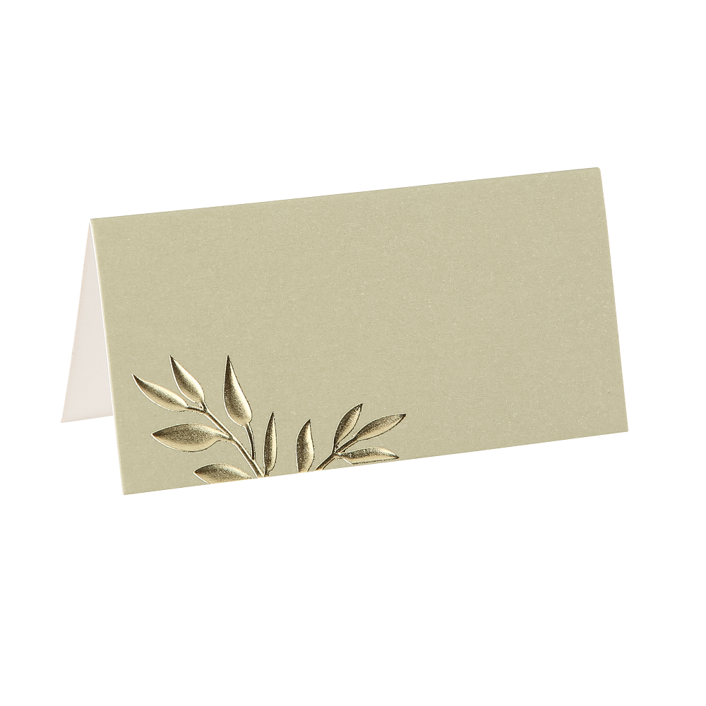 10 marque-places "sauge feuilles dorées"