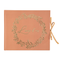 Livre d'or "terracotta feuilles dorées"