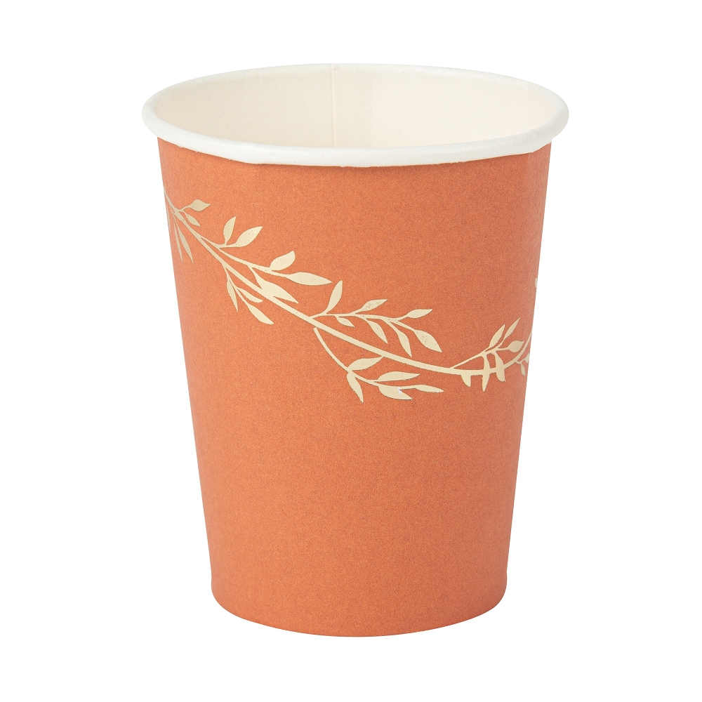 8 gobelets "terracotta feuilles dorées"