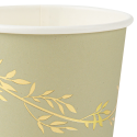 8 gobelets "sauge feuilles dorées"